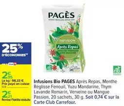 Carrefour PAGÈS Infusions Bio offre
