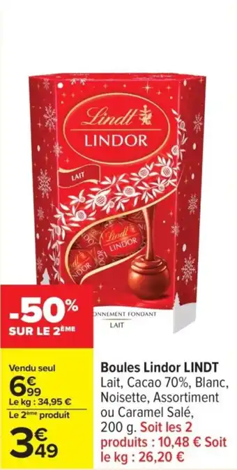 Carrefour LINDT Boules Lindor offre