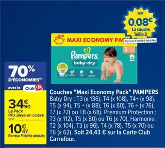 PAMPERS Couches "Maxi Economy Pack"