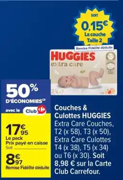 Carrefour HUGGIES Couches & Culottes offre
