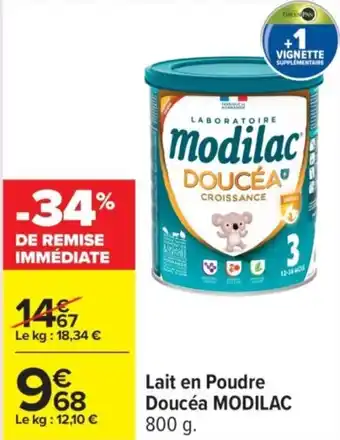Carrefour MODILAC Lait en Poudre Doucéa offre