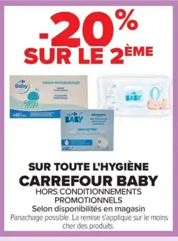 Carrefour Sur toute l'hygiène carrefour baby offre