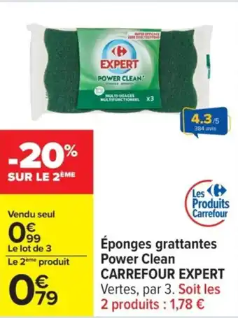 Carrefour CARREFOUR EXPERT Éponges grattantes Power Clean offre
