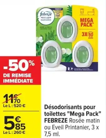 Carrefour FEBREZE Désodorisants pour toilettes "Mega Pack" offre