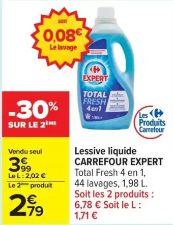 Carrefour CARREFOUR EXPERT Lessive liquide Total fresh offre