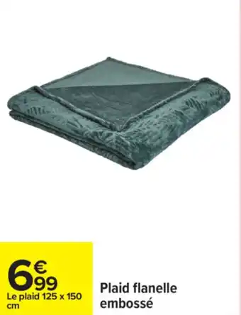Carrefour Plaid flanelle embossé offre