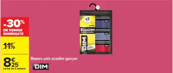 Carrefour DIM Boxers unis ecodim garçon offre