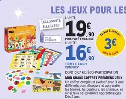 E.Leclerc Mon grand coffret premiers jeux offre
