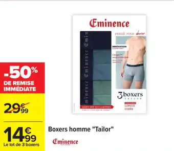 Carrefour EMINENCE Boxers homme "Tailor" offre