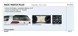 Volkswagen Pack 'match plus' y4b (9s8+ pj7+ 4kf) offre