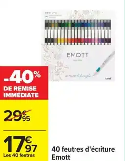 Carrefour 40 feutres d'écriture Emott offre