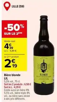 Carrefour Market Lil - bière blonde offre