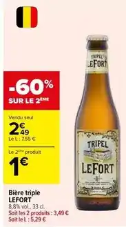 Carrefour Market Lefort - bière triple offre