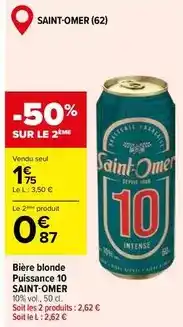 Carrefour Market Saint-omer - bière blonde puissance 10 offre