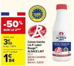 Carrefour Market Alsace lait - crème fraiche i.g.p. label rouge offre