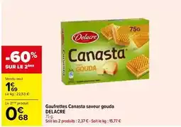 Carrefour Market Delacre - gaufettes canasta saveur gouda offre