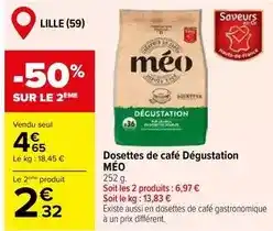 Carrefour Market Méo - dosettes de café dégustation offre