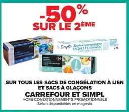 Carrefour Sur tous les sacs de congélation à lien et sacs à glaçons carrefour et simpl offre