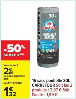 Carrefour 15 sacs poubelle carrefour offre