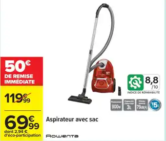 Carrefour Aspirateur avec sac offre