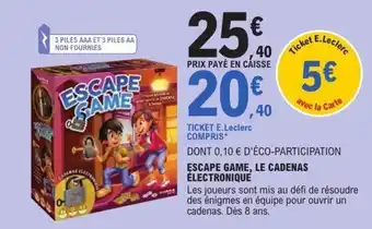 E.Leclerc Escape game le cadenas électronique offre