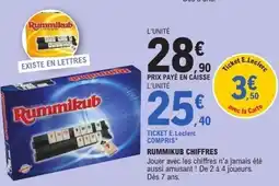 E.Leclerc Rummikub chiffres offre