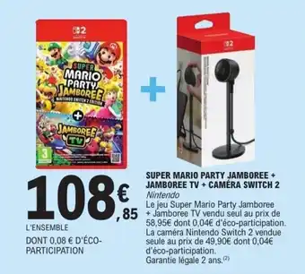 E.Leclerc Super mario party jamboree + jamboree tv + caméra switch 2 offre