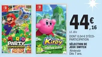 E.Leclerc Sélection de jeux switch offre