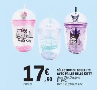 E.Leclerc Sélection de gobelets avec paille hello kitty offre