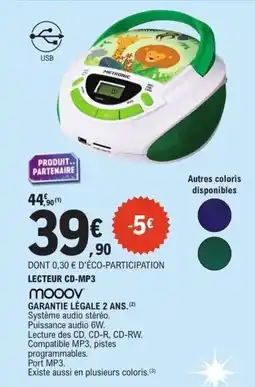 E.Leclerc Lecteur cd-mp3 mooov offre
