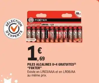 E.Leclerc Piles alcalines 8+4 gratuites foxter offre