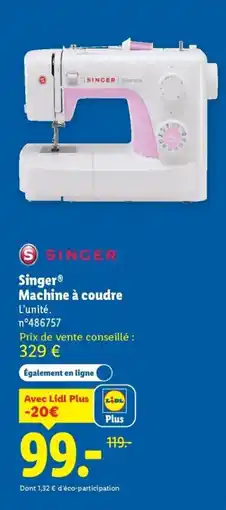 Lidl Singer machine à coudre offre