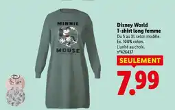 Lidl Disney world t-shirt long femme offre