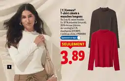 Lidl Esmara t-shirt côtelé à manches longues offre