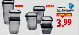 Lidl Silvercrest boîtes de conservation offre