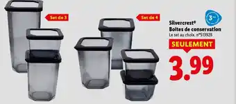 Lidl Silvercrest boîtes de conservation offre