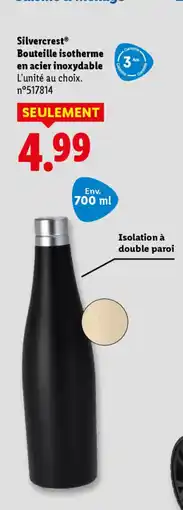 Lidl Silvercrest bouteille isotherme offre