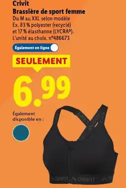 Lidl Crivit brassière de sport femme offre