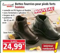 Norma SAMEDISOFT Bottes fourrées pour pieds forts homme offre