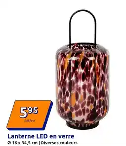 Action Lanterne led en verre offre
