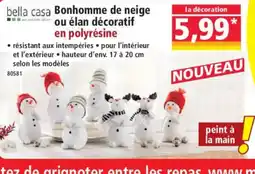 Norma BELLA CASA Bonhomme de neige ou élan décoratif en polyrésine offre