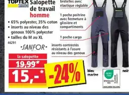 Norma TOPTEX Salopette bretelles avec offre
