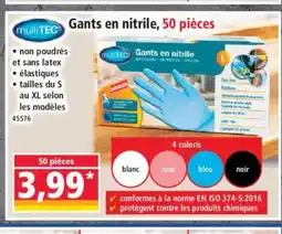 Norma MULTITEC Gants en nitrile, 50 pièces offre