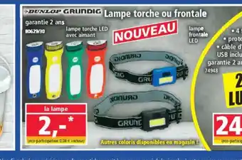 Norma DUNLOP GRUNDIG Lampe torche ou frontale offre