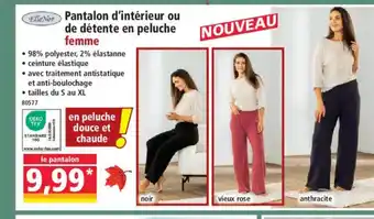 Norma ELLE NOR Pantalon d'intérieur ou de détente en peluche femme offre