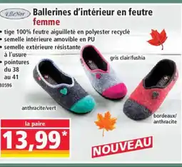 Norma ELLE NOR Ballerines d'intérieur en feutre femme offre