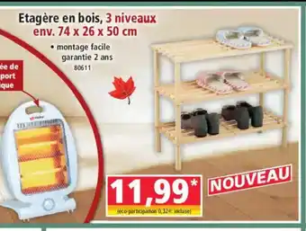 Norma Etagère en bois, 3 niveaux offre
