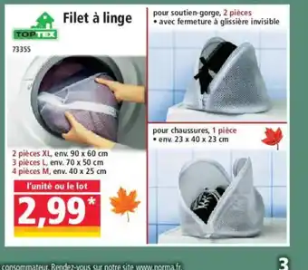 Norma TOPTEX Filet à linge offre
