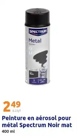 Action Peinture en aérosol pour métal spectrum noir mat offre
