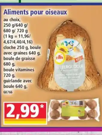 Norma Aliments pour oiseaux offre